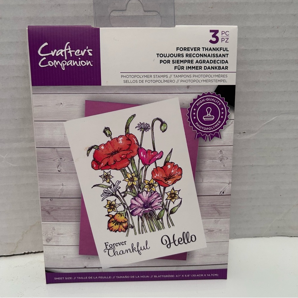 Crafter’s companion 3-pc photo polymer stamps - FOREVER THANKFUL